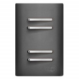 Conjunto Interruptor Quadruplo Simples 4x2 - Novara Preto Grafite Cromado